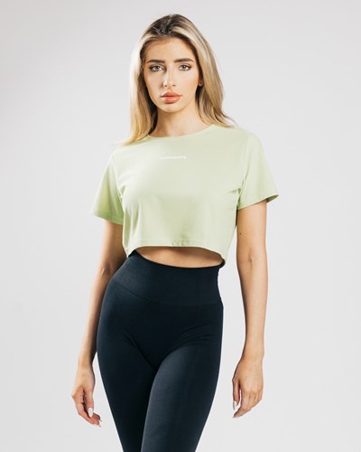Alphalete Cropped Lehké Krátké Sleeve Světle Zelene | 90416VPSK