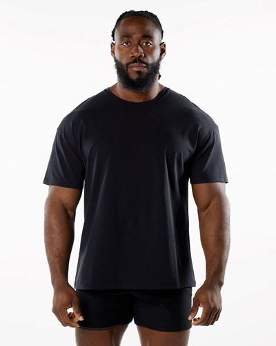 Alphalete Drop Shoulder Tee Blackout | 05148QZLY