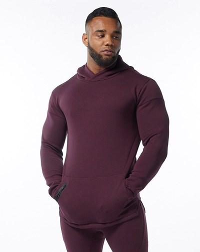 Alphalete Fitted Interlock Knit Hoodie Merlot | 71692ECIN