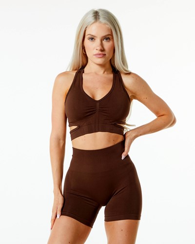 Alphalete High-Impact Seamless Sports Bra Hnědé | 26419HLED