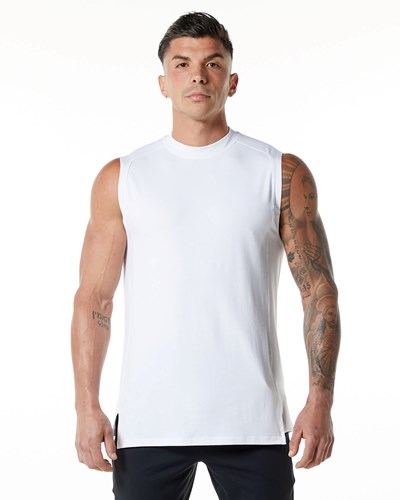 Alphalete High-Neck Premium Tank Bílé | 64710VCRE