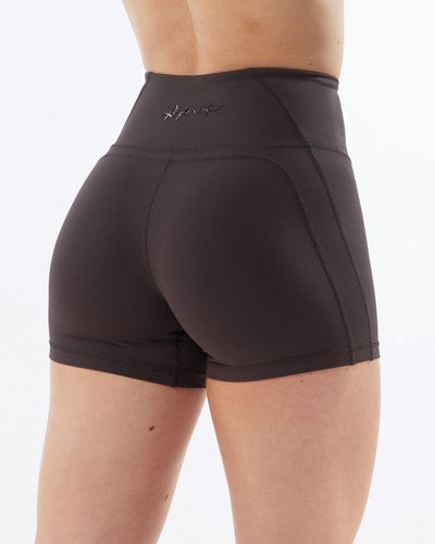 Alphalete High-Waisted Medium Compression 4" Krátké Šedé | 02574MPAD