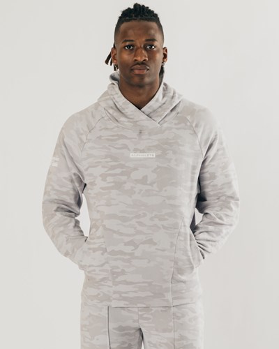 Alphalete Relaxed Single-Brushed Pullover Hoodie Stříbrné Maskáčové | 85364AROL