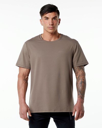 Alphalete Set-In Sleeve Tee Mocha | 57893SIUH