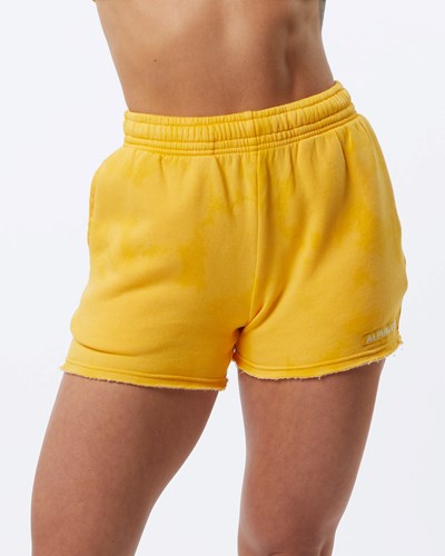 Alphalete Washed 3.5" Fleece Krátké Honey | 32548RVQT